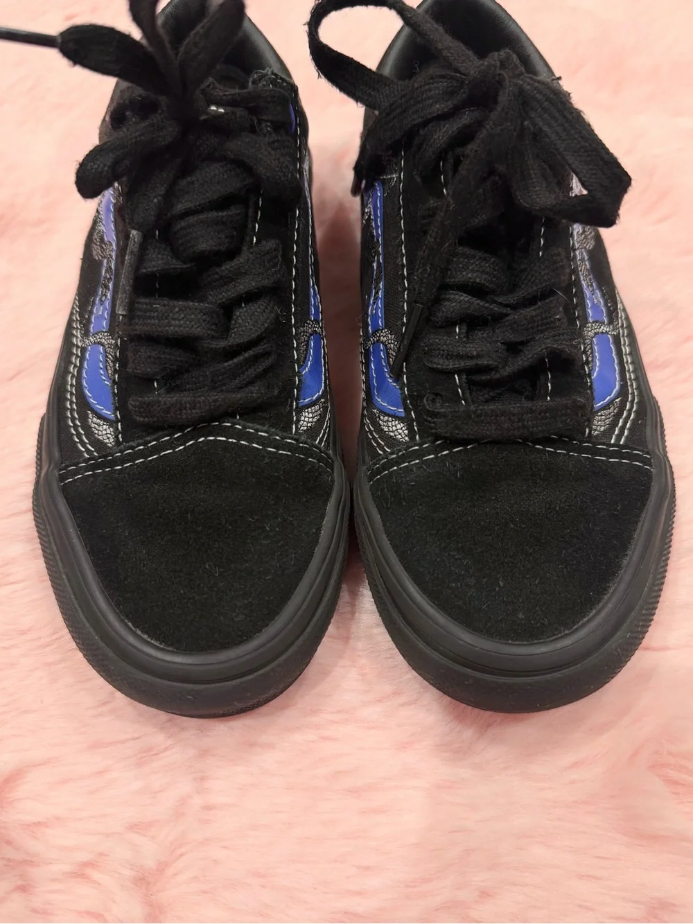 VANS x Breana Geering Skate Old Skool Blue Stripe Snake Shoes